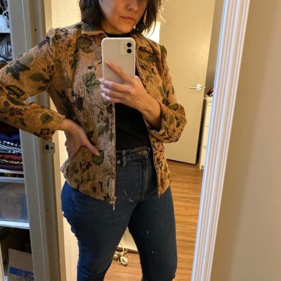 Vintage Tapestry Floral Zip Up Jacket - Picture 2 of 8